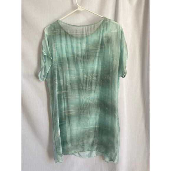 Aquavita short sleeve mint green all in 1 beachwear short sleeve tunic top large - Picture 2 of 13